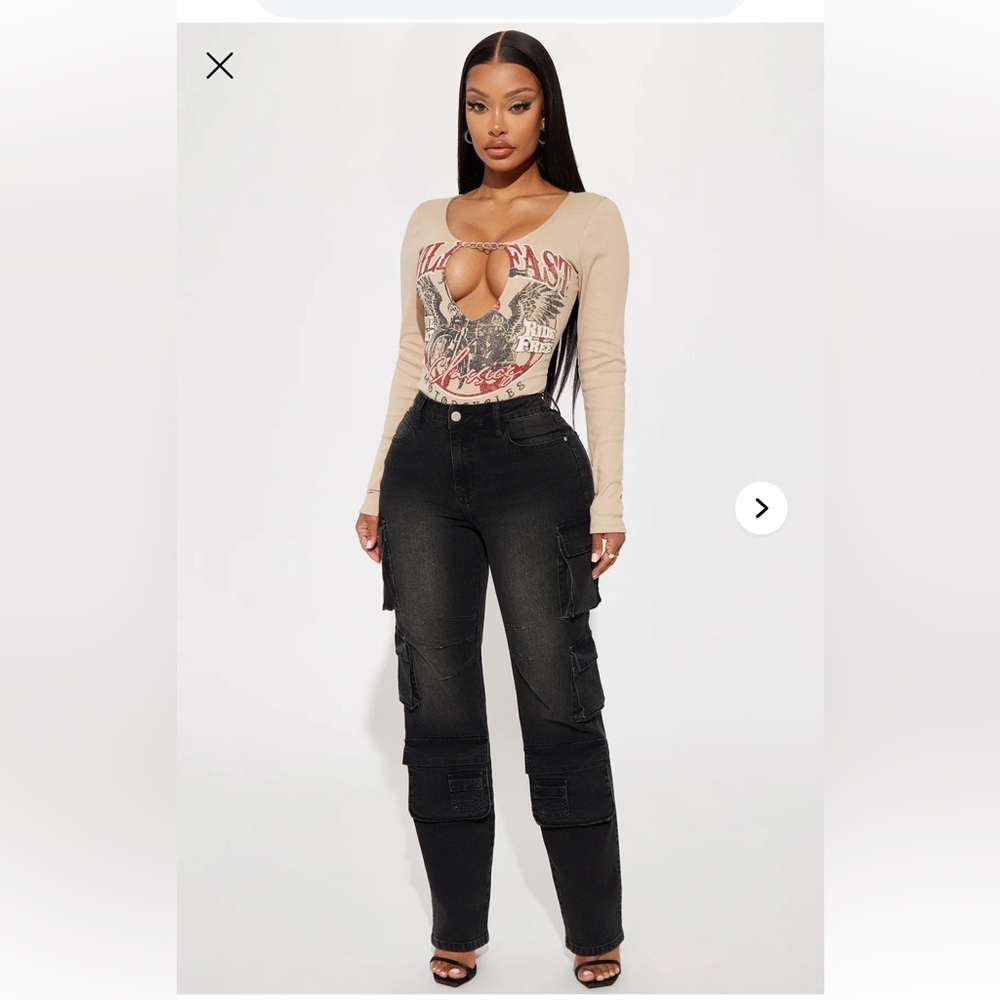 Fashion Nova Black Straight Leg Jeans